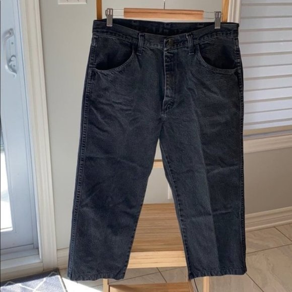 Rustler Black Vintage Mid waisted Cropped Jeans 8 - Picture 2 of 12